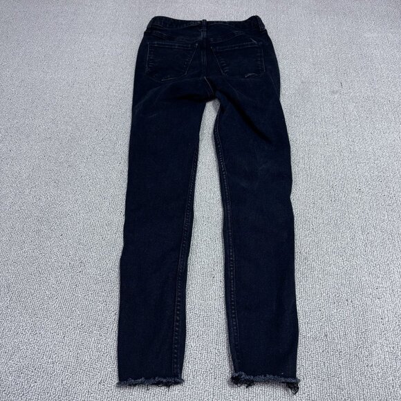 Old Navy Jeans Extra High Rise Rockstar Super Skinny Black Pockets Size 0 - Picture 10 of 12